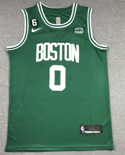 Boston Celtics 0 TATUM Green NBA Jersey Basketball Shirt