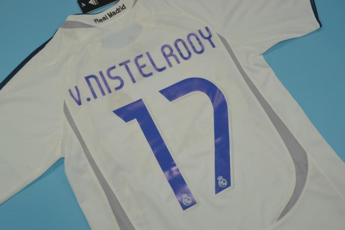with UCL Patches Retro Jersey 2006-2007 Real Madrid v.NISTELROOY 17 Home Soccer Jersey