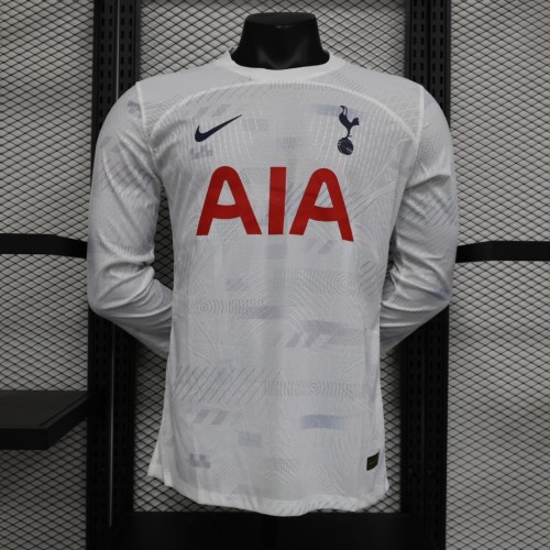 Long Sleeve Player Version Football Shirt 2023-2024 Tottenham Hotspur Home Soccer Jersey Spurs Football Shirt