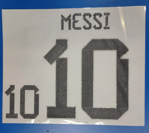 Black Diamond Printed Bling Bling 10 Messi for Argentina Jersey