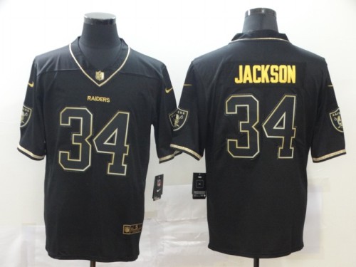 Oakland Raiders 34 JACKSON Black/Gold NFL Jersey