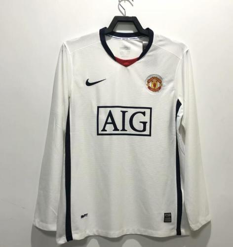 Retro Jersey Long Sleeve 2008-2009 Manchester United Away Soccer Jersey