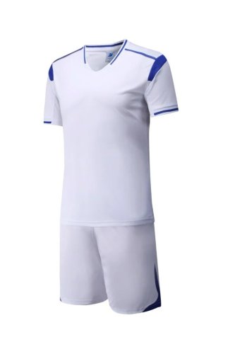 #302 White Soccer Training Uniform Blank Jersey and Shorts