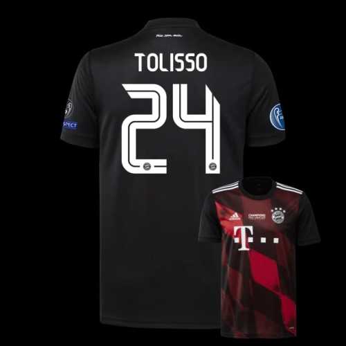 with UCL Patch Fans Version Bayern Munich 24  TOLISSO Third Black Soccer Jersey