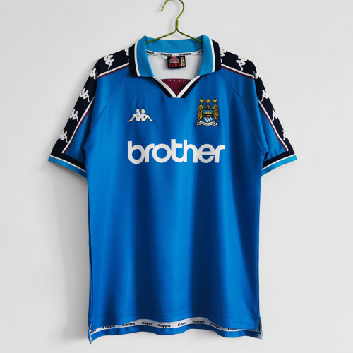 Retro Jersey 1997-1999 Manchester City Home Soccer Jersey Vintage Football Shirt