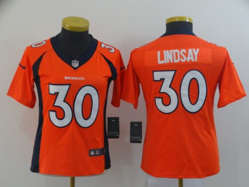Denver Broncos 30 Phillip Lindsay Orange Women Vapor Untouchable Limited Jersey