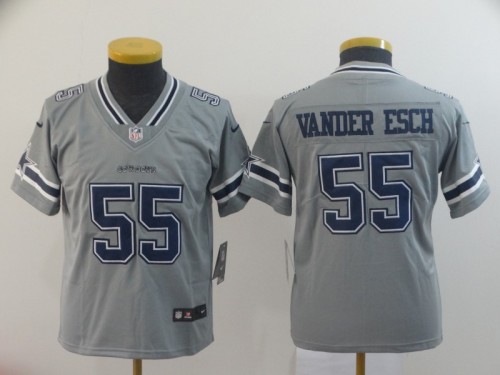 Youth Dallas Cowboys #55 VANDER ESCH Grey NFL Jersey