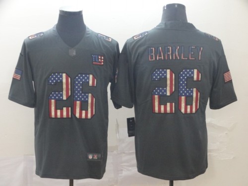 New York Giants 26 BARKLEY 2019 Black Salute To Service USA Flag Fashion Limited Jersey