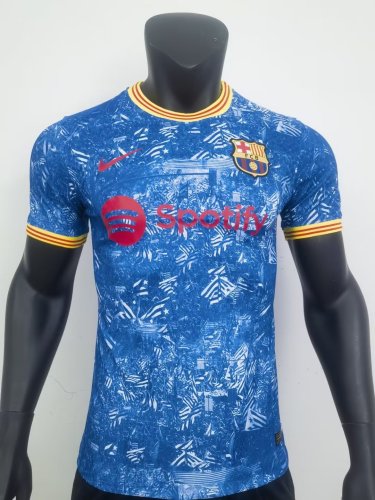 2023-2024 Player Version Barcelona Special Blue Soccer Jersey