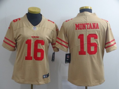 San Francisco 49ers 16 MONTANA Cream Inverted Legend Limited Jersey