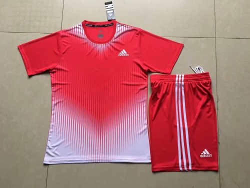 #816 Red/White Soccer Training Uniform Jersey and Shorts
