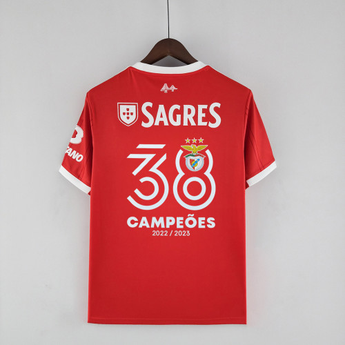 CAMPEOES 38 Camisetas de Futbol Fan Version 2022-23 Benfica Home Soccer Jersey