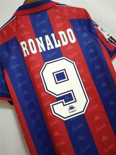 Retro Jersey 1996-1997 Barcelona 9 RONALDO Home Soccer Jersey Vintage Football Shirt