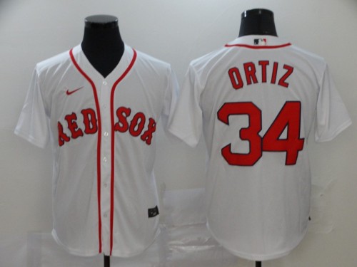 Boston Red Sox 34 ORTIZ White 2020 Cool Base Jersey