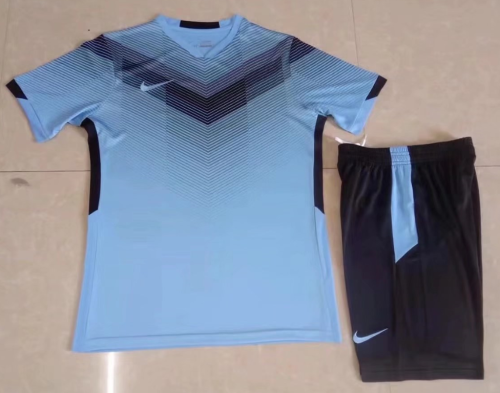 NK001 Light Blue Soccer Uniform DIY Custom Blank Jersey Shorts