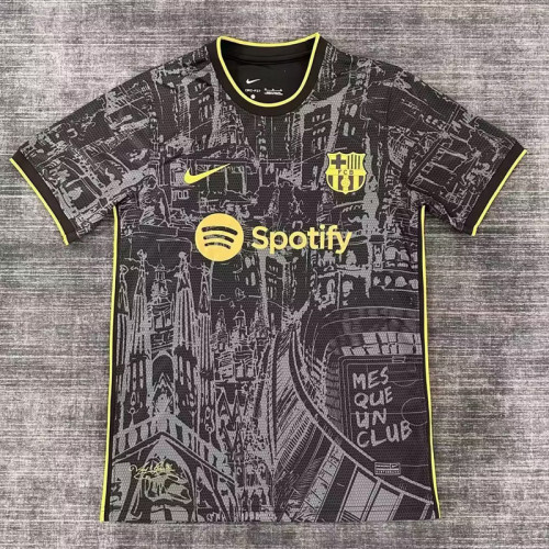 Fans Version 2023-2024 Barcelona Black Soccer Jersey