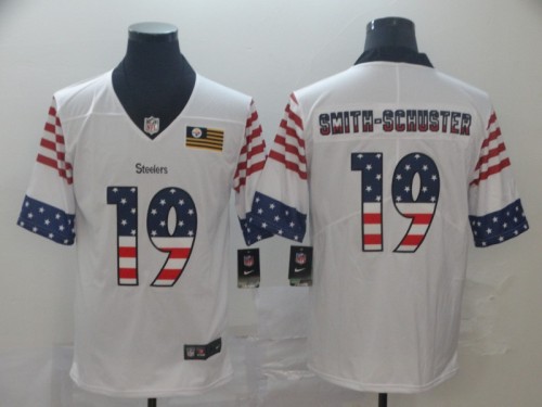 Pittsburgh Steelers 19 SMITH-SCHUSTER White USA Flag Fashion Limited Jersey