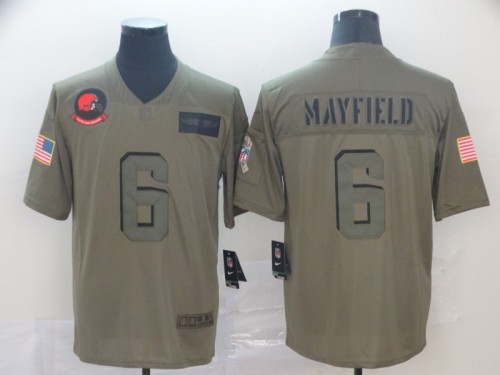 Cleveland Browns 6 Baker Mayfield 2019 Olive Salute To Service Limited Jersey