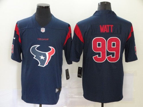 Houston Texans 99 WATT Dark Blue Team Big Logo Vapor Untouchable Limited Jersey