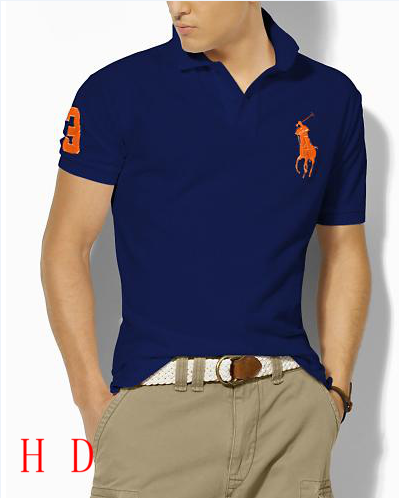 8820 Dark Blue Ralph Polo with Orange Big Logo