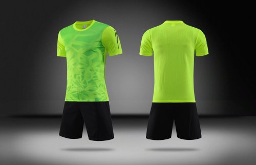 S070120 Green Soccer Uniform Adult Uniform Soccer Jersey Shorts