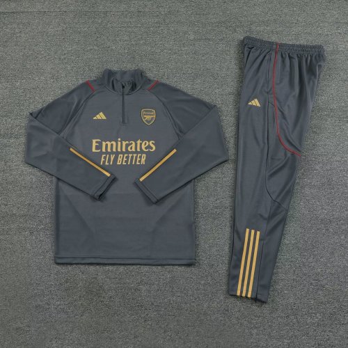 2023-2024 Arsenal Grey Soccer Training Sweater and Pants