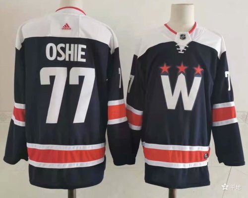 2020 NEW AD Washington Capitals 77 OSHIE Royal Blue NHL Jersey