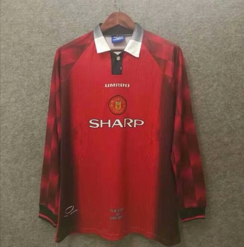 Long Sleeve Retro Jersey 1996-1997 Manchester United Home Soccer Jersey