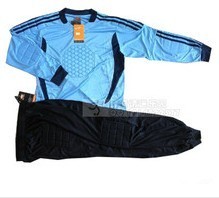 Blue Goalkeeper Jersey Soccer Uniforms Long Pants