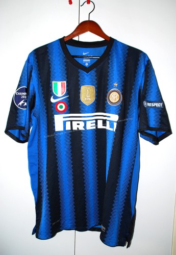 with All Front Patches Champions 2010 Patch Retro Jersey 2010-2011 Inter Milan Home Soccer Jersey