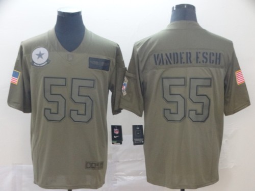 Dallas Cowboys 55 Leighton Vander Esch 2019 Olive Salute To Service Limited Jersey