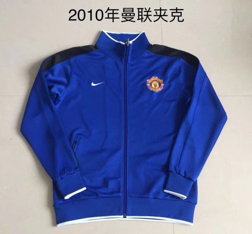 Retro Jacket 2010 Manchester United Blue Soccer Jacket