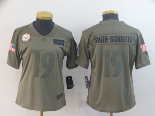 Pittsburgh Steelers 19 JuJu Smith-Schuster 2019 Olive Women Salute To Service Limited Jersey