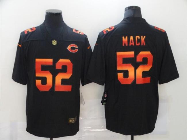 Chicago Bears 52 MACK Black Colorful Fashion Limited Jersey