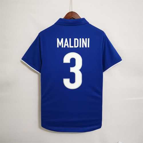 Retro Jersey 1998 Italy 3 MALDINI Home Soccer Jersey Vintage Football Shirt