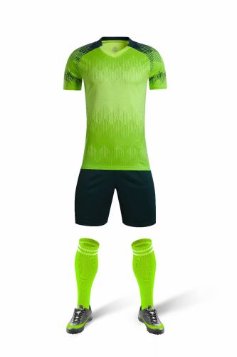 YL9201 Grass Green Blank Soccer Training Suit Adult Uniform Youth Kids Set Jersey and Shorts