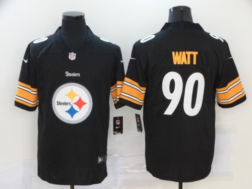 Pittsburgh Steelers 90 T.J. Watt Black Team Big Logo Vapor Untouchable Limited Jersey