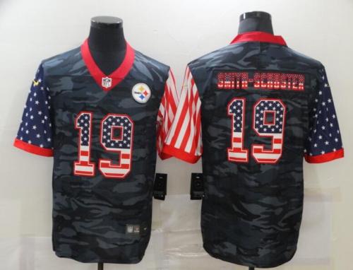 Pittsburgh Steelers 19 SMITH-SCHUSTER Camo 2020 USA Flag Salute To Service Limited Jersey