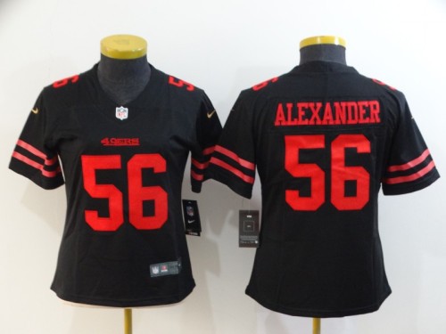 Women San Francisco 49ers 56 ALEXANDER Black NFL Jersey