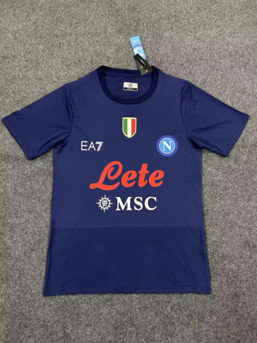with Scudetto Patch Fans Version 2023-2024 Royal Blue Soccer Training Jersey