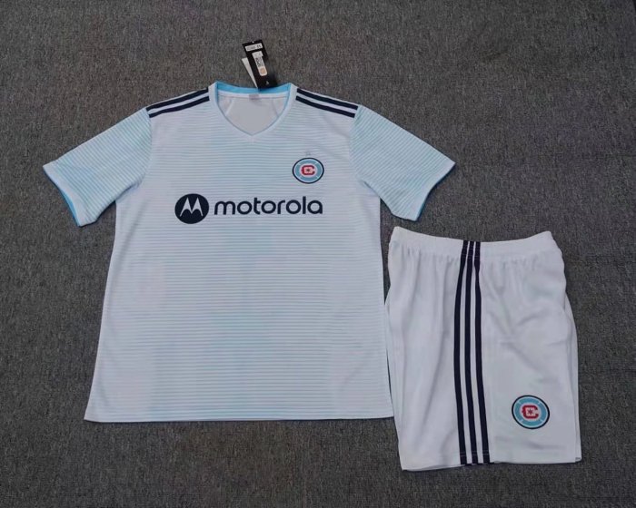 Adult Uniform 2022-2023 Chicago Fire Away Blue/White Soccer Jersey Shorts