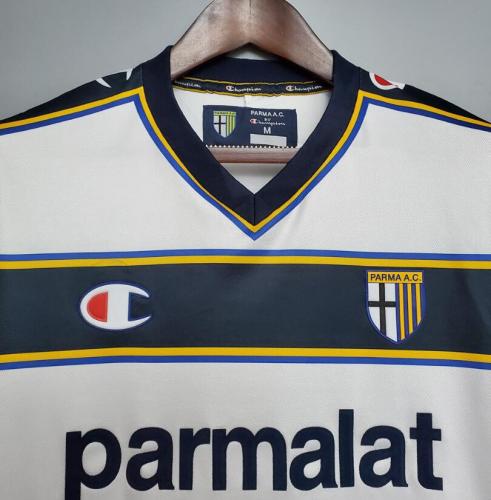 Retro Jersey 2002-2003 Parma Away White Soccer Jersey Vintage Football Shirt