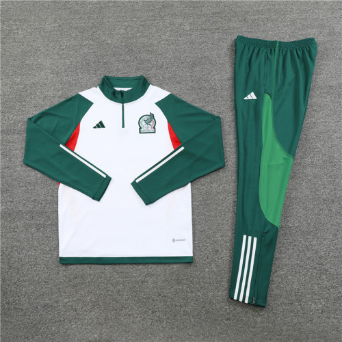 2023-2024 Mexico White/Green Soccer Training Sweater and Pants