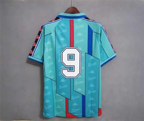 Retro Jersey 1996-1997 Barcelona 9 Away Blue Soccer Jersey