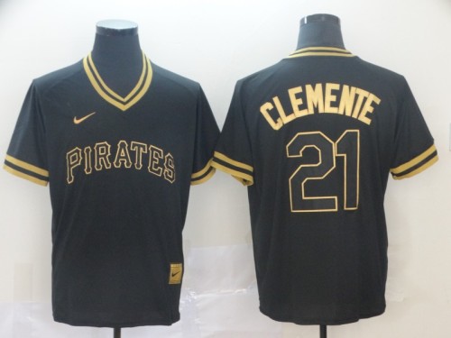 2019 Pittsburgh Pirates # 21 CLEMENTE Black MLB Jersey