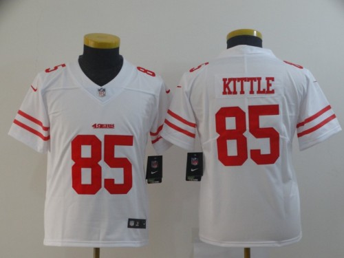 Youth San Francisco 49ers 85 George Kittle White Team Logos Fashion Vapor Limited Jersey