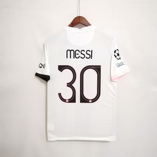 with UCL Patch Fans Version 2021-2022 PSG Away White Soccer Jersey