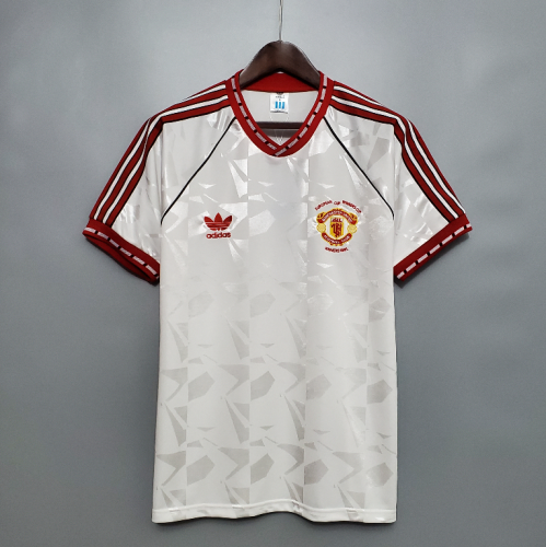 Retro Jersey 1991 Manchester United White Soccer Jersey