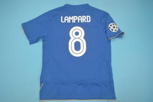 with UCL Patch Retro Jersey 2005-2006 Chelsea 8 LAMPARD 100 Years Centenay Home Soccer Jersey