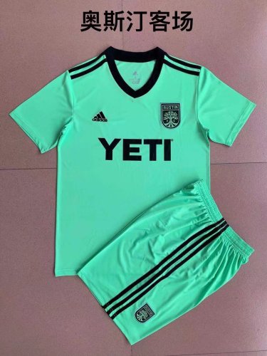Adult Uniform 2022-2023 Austin Away Green Soccer Jersey Shorts